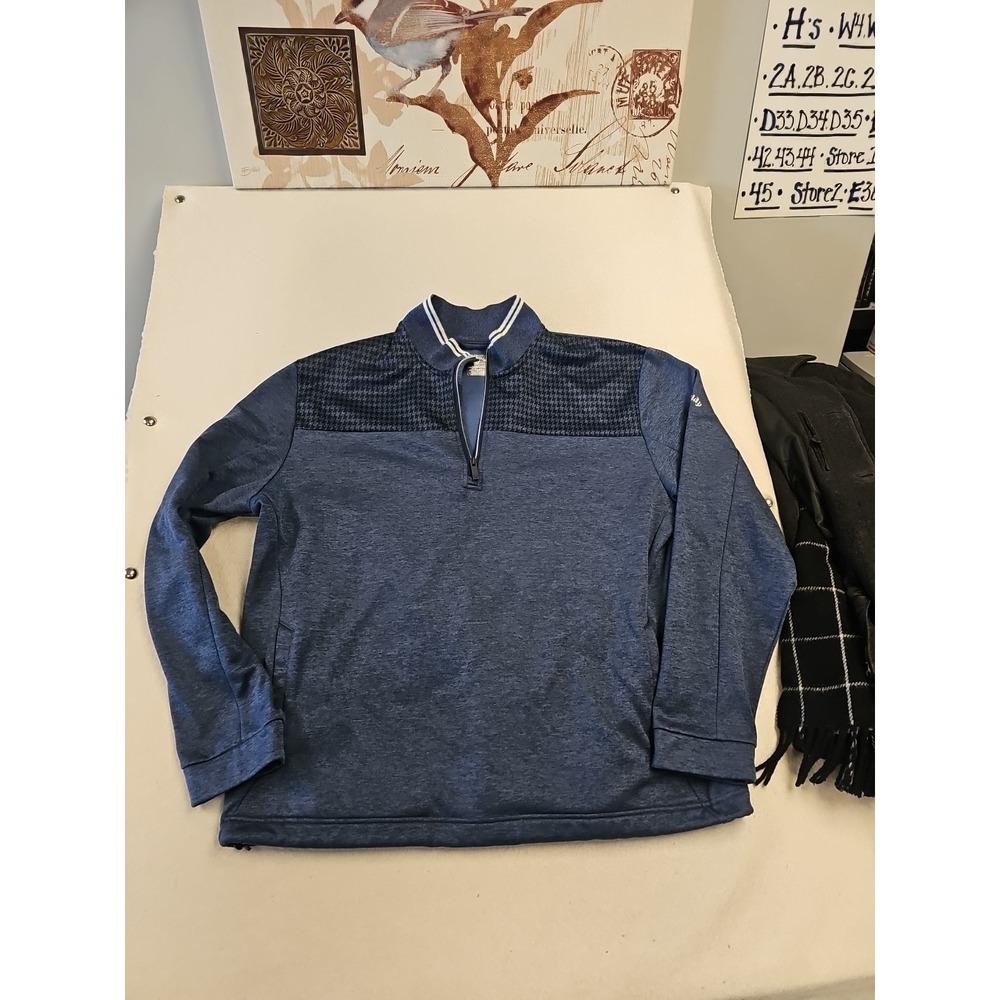Callaway Men's 2XL Weather‎ Series 1/4 Zip  Fleece Pullover Blue Pockets